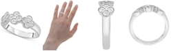 Macy's Diamond Quatrefoil Ring (1/6 ct. t.w.) in Sterling Silver